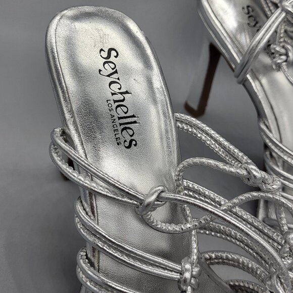 Seychelles Te Amo Silver High Heel Sandals NWOT - Picture 15 of 16